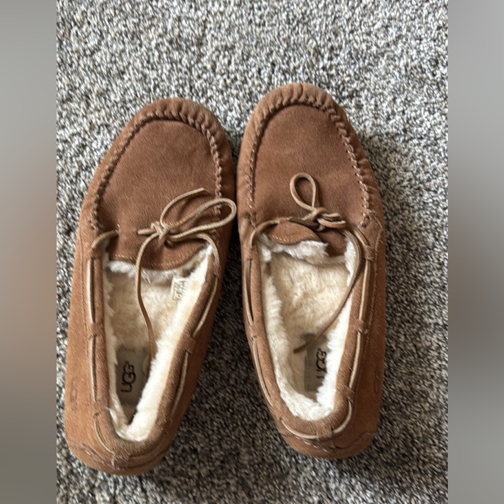 UGG Tan Suede Moccasin Slippers